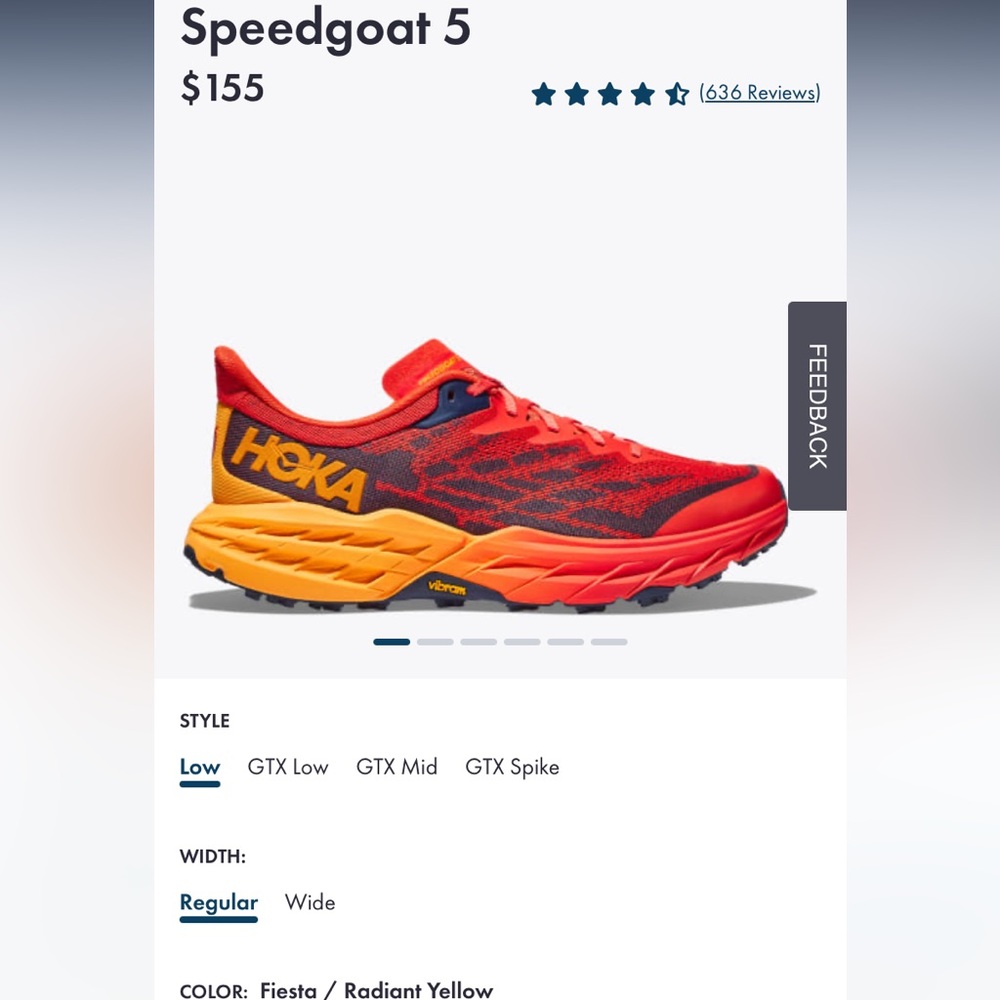 Hoka One One Speedgoat 5 MENS SIZE 11. **WIDE WIDTH**